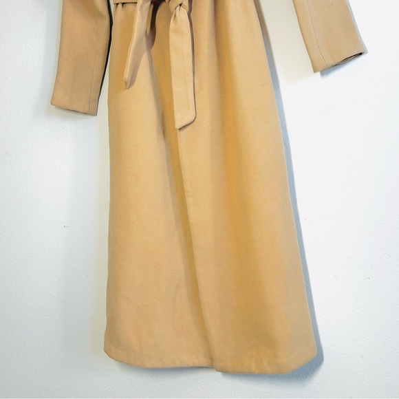 JustFab Camel Long Belted Full Length Trench Coat - Picture 4 of 7